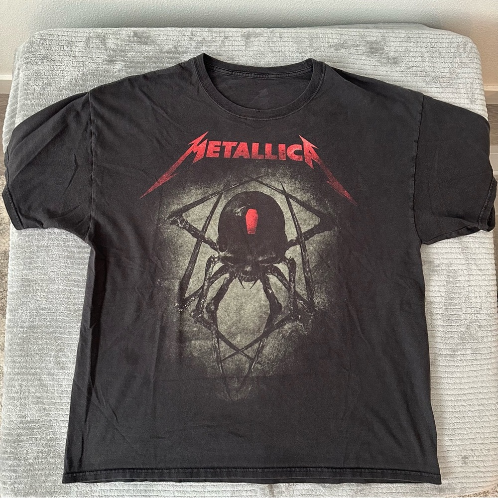 Y2K 90s Metallica Spider Death Black T-Shirt Sz XL
